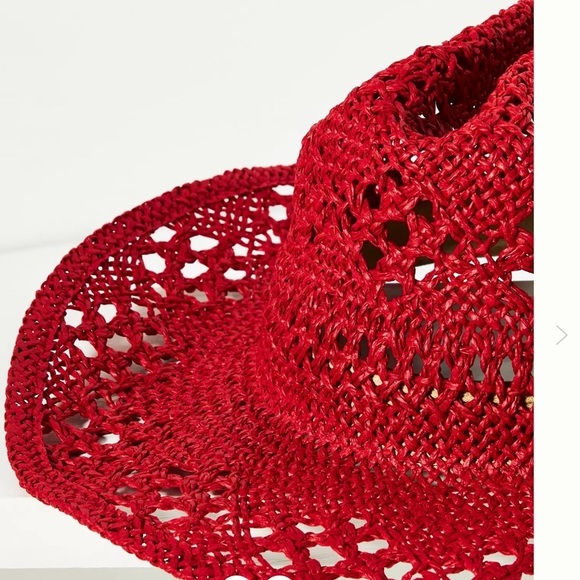 Anthropologie Red Crochet Hat main image 4